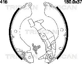 Triscan 8100 42416 - Комплект тормозных колодок, барабанные unicars.by