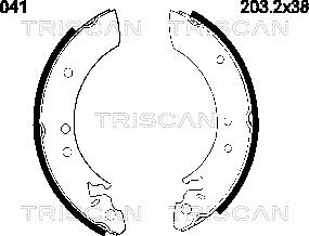 Triscan 8100 13501 - Комплект тормозных колодок, барабанные unicars.by