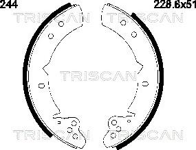 Triscan 8100 13525 - Комплект тормозных колодок, барабанные unicars.by