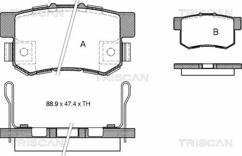 Triscan 8110 40058 - Тормозные колодки, дисковые, комплект unicars.by