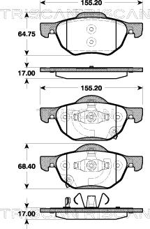 Triscan 8110 40010 - Тормозные колодки, дисковые, комплект unicars.by