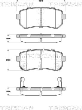 Triscan 8110 43032 - Тормозные колодки, дисковые, комплект unicars.by