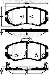 Triscan 8110 43027 - Тормозные колодки, дисковые, комплект unicars.by