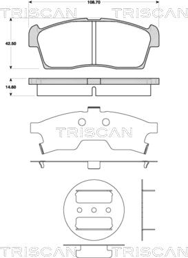 Triscan 8110 69015 - Тормозные колодки, дисковые, комплект unicars.by