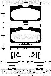 Triscan 8110 68181 - Тормозные колодки, дисковые, комплект unicars.by