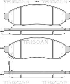 Triscan 8110 14046 - Тормозные колодки, дисковые, комплект unicars.by