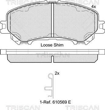 Triscan 8110 14064 - Тормозные колодки, дисковые, комплект unicars.by