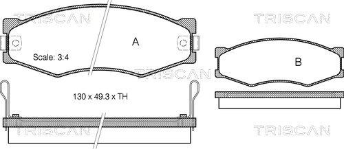 Triscan 8110 14103 - Тормозные колодки, дисковые, комплект unicars.by