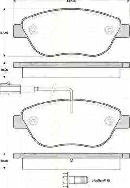 Triscan 8110 15046 - Тормозные колодки, дисковые, комплект unicars.by