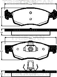 Triscan 8110 15047 - Тормозные колодки, дисковые, комплект unicars.by