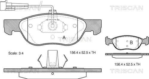 Triscan 8110 15005 - Тормозные колодки, дисковые, комплект unicars.by