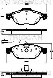 Triscan 8110 15039 - Тормозные колодки, дисковые, комплект unicars.by