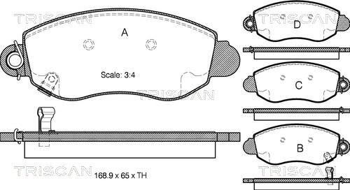 Triscan 8110 16007 - Тормозные колодки, дисковые, комплект unicars.by