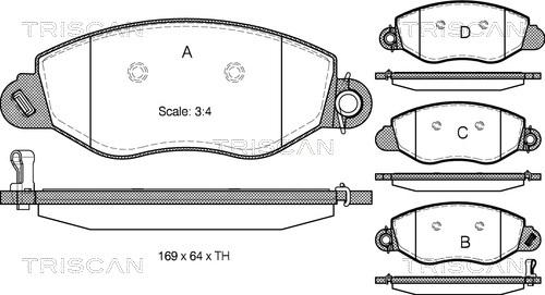 Triscan 8110 16011 - Тормозные колодки, дисковые, комплект unicars.by