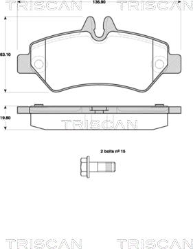 Triscan 8110 10558 - Тормозные колодки, дисковые, комплект unicars.by