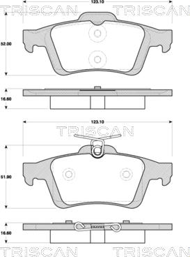 Triscan 8110 10570 - Тормозные колодки, дисковые, комплект unicars.by