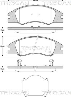 Triscan 8110 18022 - Тормозные колодки, дисковые, комплект unicars.by