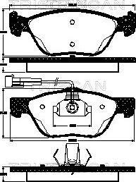 Triscan 8110 12007 - Тормозные колодки, дисковые, комплект unicars.by