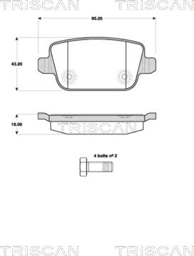 Triscan 8110 17024 - Тормозные колодки, дисковые, комплект unicars.by