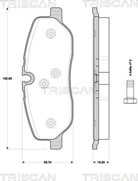 Triscan 8110 17025 - Тормозные колодки, дисковые, комплект unicars.by