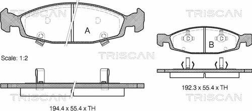 Triscan 8110 80527 - Тормозные колодки, дисковые, комплект unicars.by