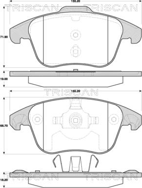 Triscan 8110 38006 - Тормозные колодки, дисковые, комплект unicars.by