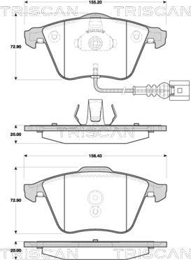 Triscan 8110 29069 - Тормозные колодки, дисковые, комплект unicars.by