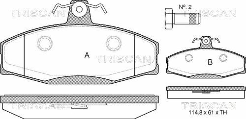 Triscan 8110 29007 - Тормозные колодки, дисковые, комплект unicars.by