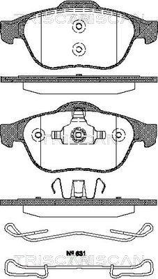 Triscan 8110 25012 - Тормозные колодки, дисковые, комплект unicars.by