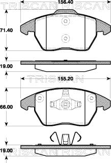 Triscan 8110 28038 - Тормозные колодки, дисковые, комплект unicars.by