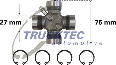 Trucktec Automotive 02.34.041 - Шарнир, продольный вал unicars.by