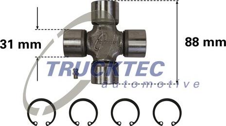 Trucktec Automotive 02.34.012 - Шарнир, продольный вал unicars.by