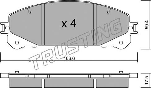 Trusting 954.0 - Тормозные колодки, дисковые, комплект unicars.by