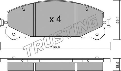 Trusting 954.1 - Тормозные колодки, дисковые, комплект unicars.by