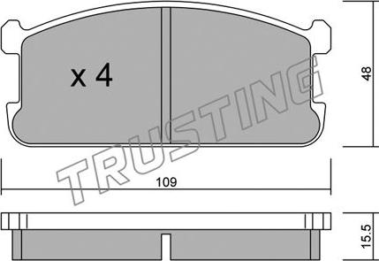 Trusting 496.0 - Тормозные колодки, дисковые, комплект unicars.by