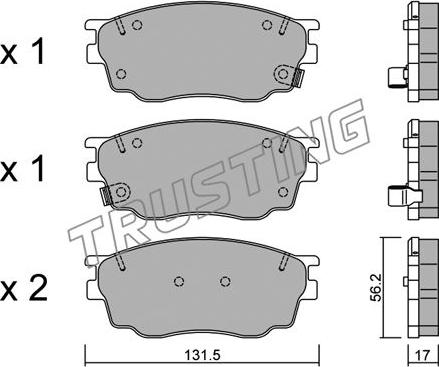 Trusting 491.0 - Тормозные колодки, дисковые, комплект unicars.by