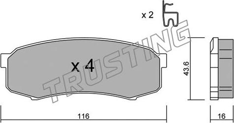 Trusting 447.0 - Тормозные колодки, дисковые, комплект unicars.by