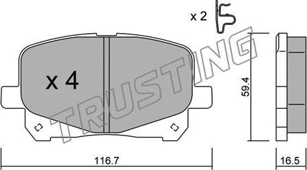 Trusting 459.0 - Тормозные колодки, дисковые, комплект unicars.by