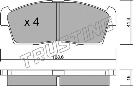 Trusting 455.0 - Тормозные колодки, дисковые, комплект unicars.by