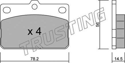 Trusting 456.0 - Тормозные колодки, дисковые, комплект unicars.by