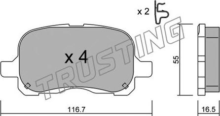 Trusting 458.0 - Тормозные колодки, дисковые, комплект unicars.by