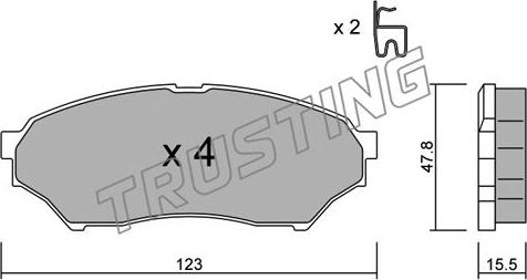 Trusting 412.0 - Тормозные колодки, дисковые, комплект unicars.by