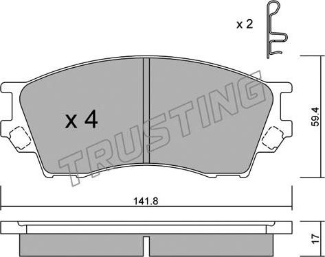 Trusting 489.0 - Тормозные колодки, дисковые, комплект unicars.by