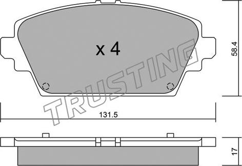 Trusting 480.0 - Тормозные колодки, дисковые, комплект unicars.by