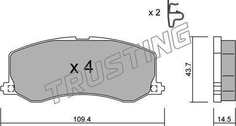 Trusting 432.0 - Тормозные колодки, дисковые, комплект unicars.by