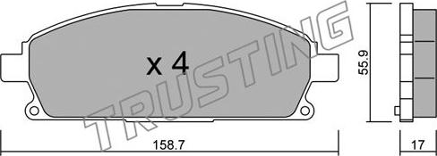 Trusting 421.0 - Тормозные колодки, дисковые, комплект unicars.by