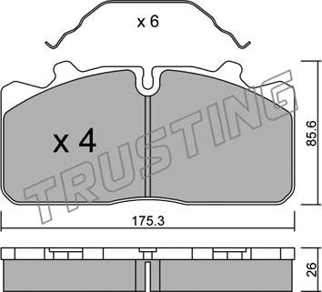 Trusting 598.0 - Тормозные колодки, дисковые, комплект unicars.by