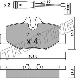 Trusting 592.0W - Тормозные колодки, дисковые, комплект unicars.by