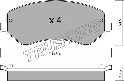 Trusting 540.0 - Тормозные колодки, дисковые, комплект unicars.by