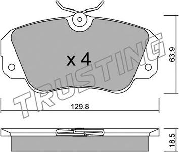 Trusting 554.0 - Тормозные колодки, дисковые, комплект unicars.by